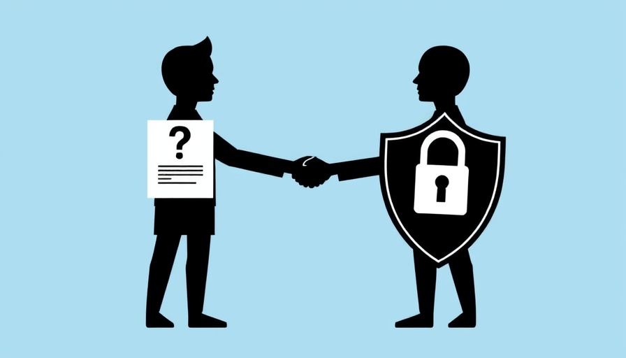 Koalitionsvertrag Datenschutzbedenken illustrated as two figures shaking hands with security symbols.