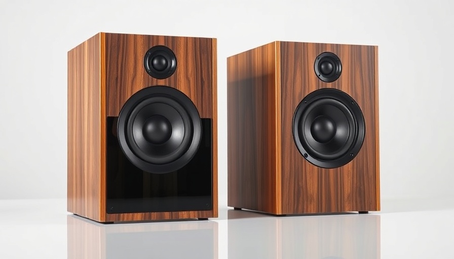 Aktive Regallautsprecher mit 250 Watt, modern design in studio.