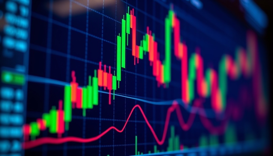 Colorful candlestick chart illustrating market changes, representing Trump Wirkung auf die Märkte.