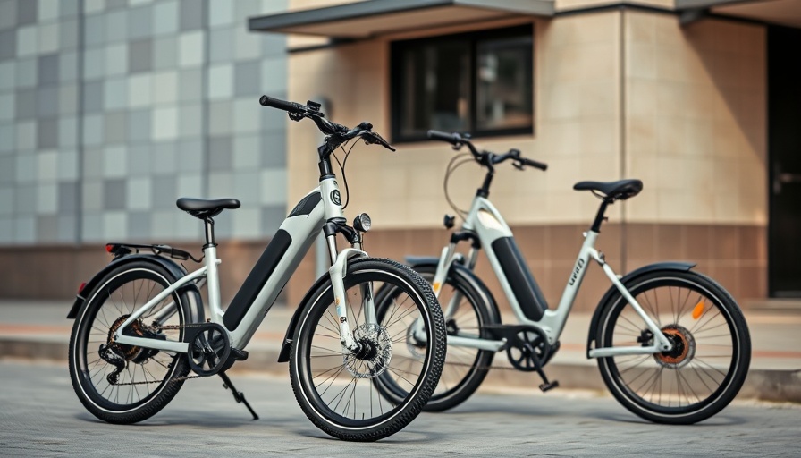 Two ADO Air 20 Ultra E-Bikes parked on a city street.