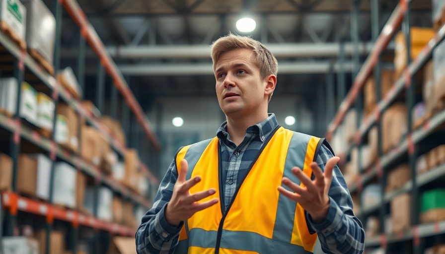 KI-Transfer-Hub Schleswig-Holstein speaker in warehouse setting.