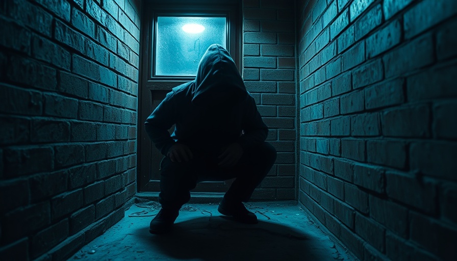 Hooded figure in unusual break-in in Lübeck, night scene.