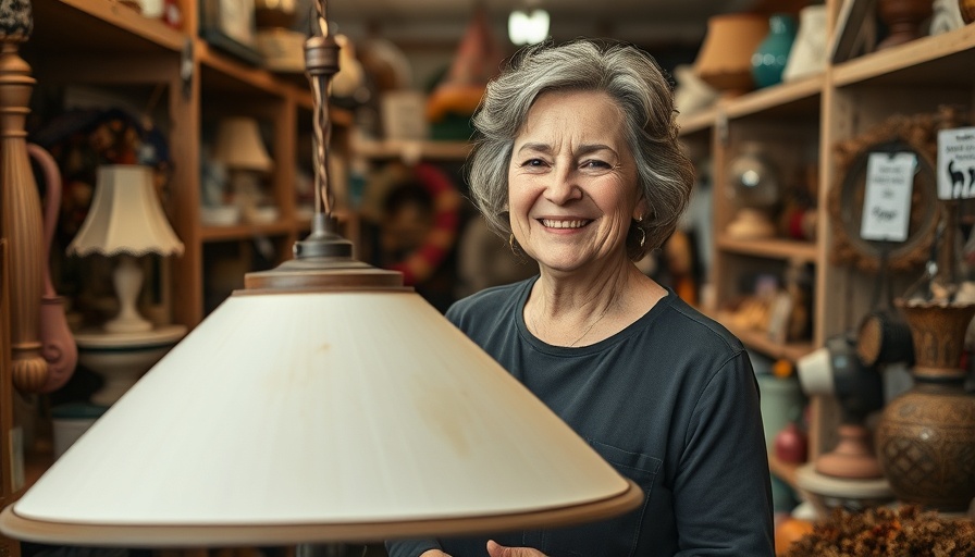 Nachhaltig Helfen im Sozialkaufhaus Kiel - woman holding vintage lampshade