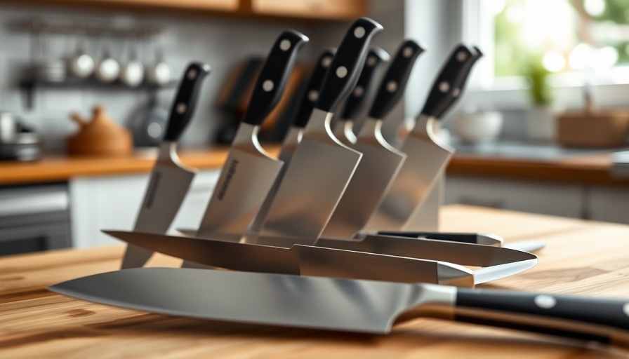 WMF Messerset mit Antihaftbeschichtung knife set on display in kitchen