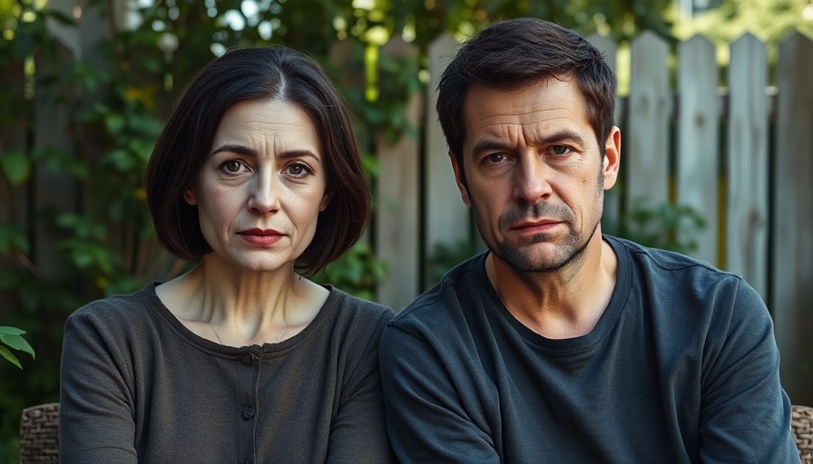 Two adults sitting in a garden discussing Tragödie im Fun-Parc Trittau.