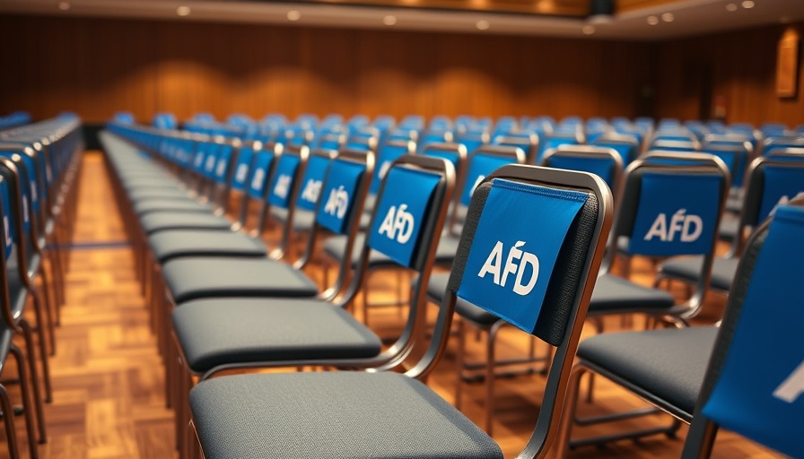 AfD flags on chairs at conference, AfD Ausschüsse leiten