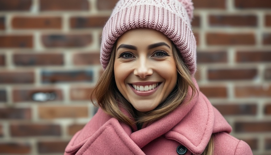 Smiling woman near the Danish border, overcast lighting.