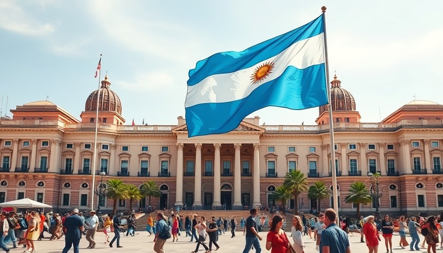 Gedenkfeier für Papst Franziskus in Buenos Aires, Casa Rosada with flag.