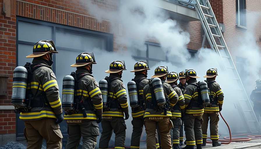 Firefighters combating smoke at Trittauer Kita event.