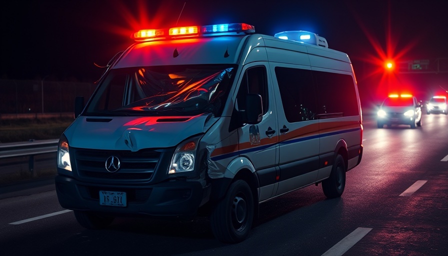 Police van damaged in an accident on A1 Bargteheide at night.