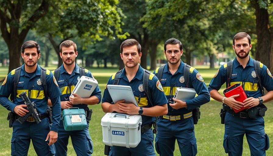 Emergency responders in park after cemetery incident.