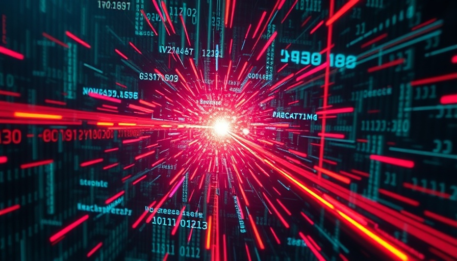 Abstract glitch art depicting cyber attack, neon colors.