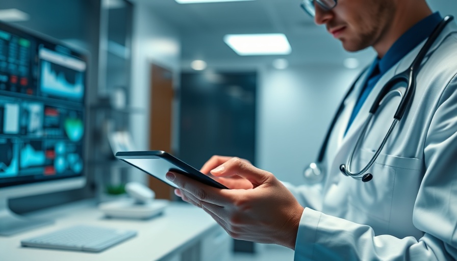 Electronic health record access by a doctor using a tablet.