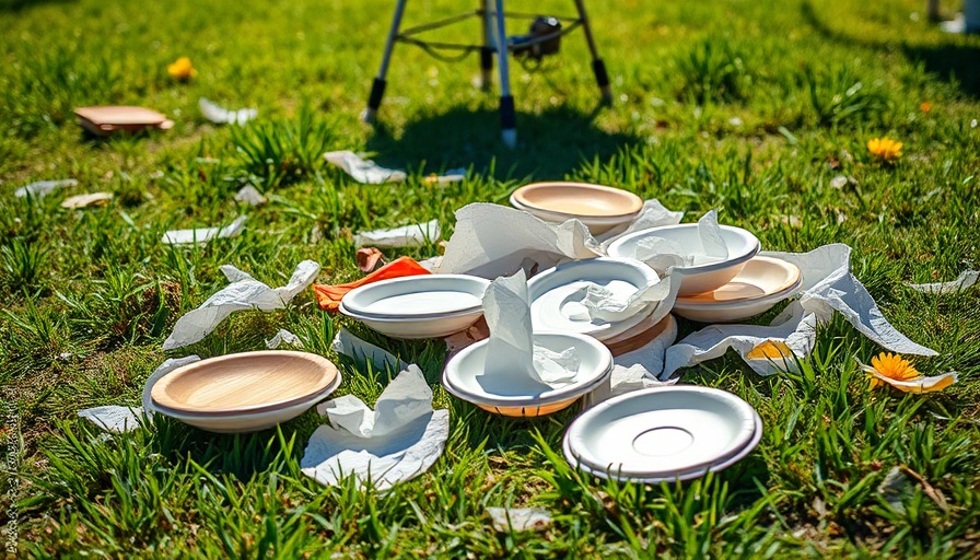 Grillplatz Bad Oldesloe littered with garbage, promoting Müllvermeidung.