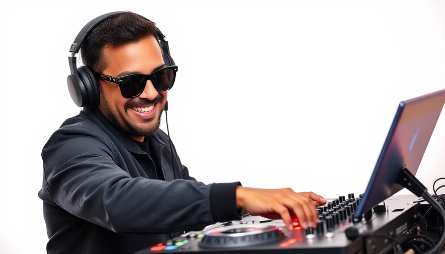 Energetic DJ mixing music at Andrea-Berg-Double Mai-Party.