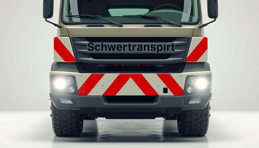 Heavy transport vehicle marked with 'Schwertransport' sign, A24 Wohnmobil-Unfall