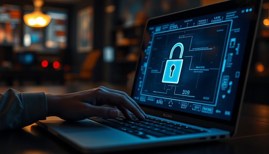 Digital lock and password overlay on laptop screen, Passwortsicherheit.
