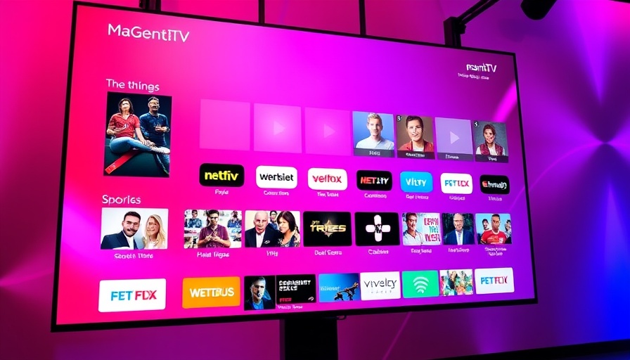 MagentaTV Schaufenster displaying TV shows and sports icons.
