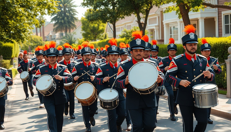 Marching band playing drums during Mai-Wecken Tradition in Lübeck.