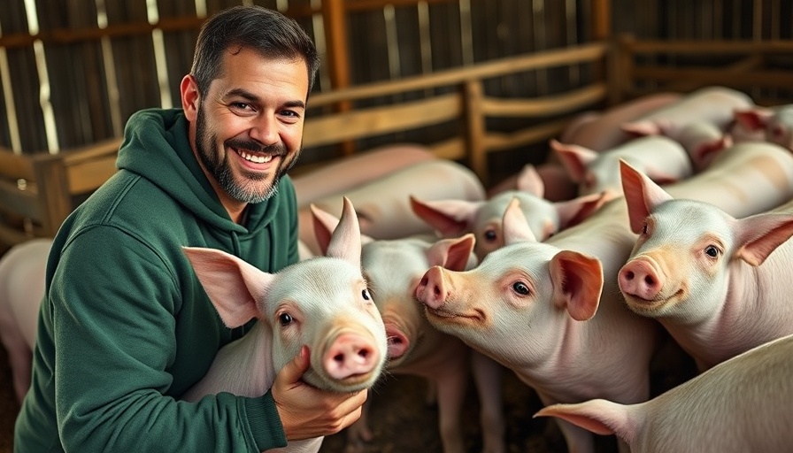 Konventionelle Landwirtschaft Sachsen - smiling farmer with pigs