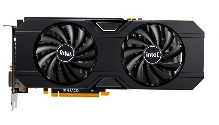 Intel neue Grafikkarten 2023, dual-fan design, photorealistic close-up.