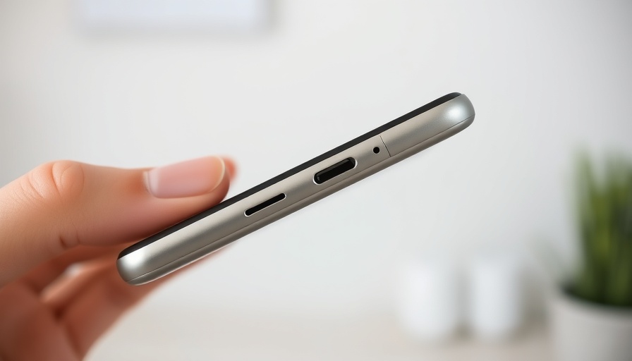 Close-up of smartphone design highlighting side buttons and port