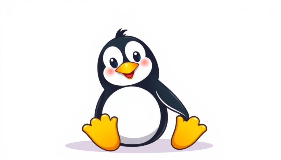 Linux Kernel mascot penguin in a cheerful pose