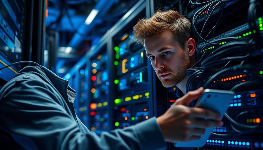 Systemadministrator entwickelt Sicherheitsstrategien im Serverraum