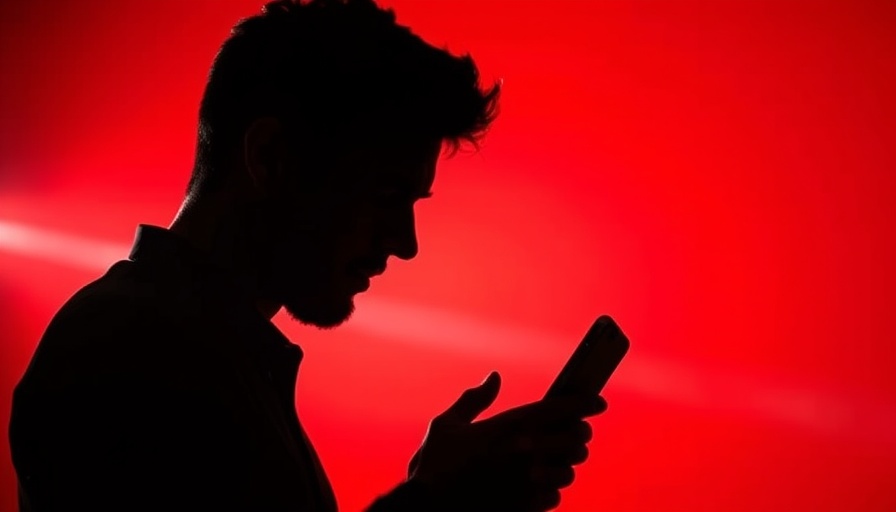 Silhouetted man using smartphone in dramatic lighting; Dating-Apps und Aufmerksamkeitskapitalismus.