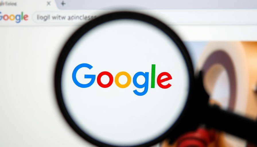 Zerschlagung des Google-Monopols concept with magnified Google logo