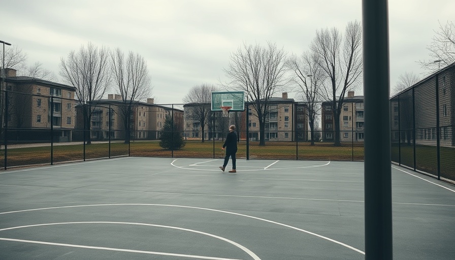 Outdoor basketball court in Elmshorn with reduced accessibility.