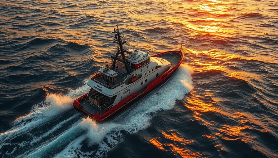 Sichere Ostsee rescue vessel during sunset, ensuring safety.