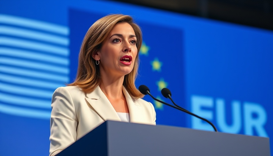 Debatte über Hintertüren in der EU, Frau spricht vor EU-Logo.