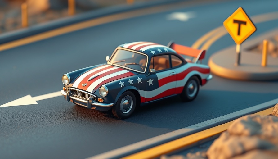 FTC Kurswechsel US-Datenschutz theme with American flag car turning