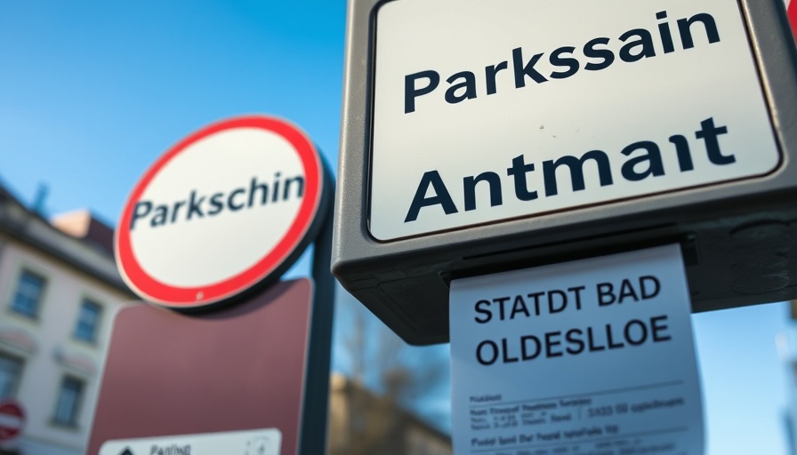 Parking sign and ticket in Bad Oldesloe, Germany.