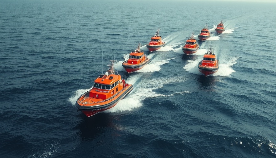 Rescue boats during a sea rescue operation near Büsum.