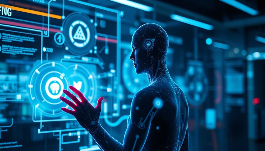 Futuristic human interacting with digital holograms, illustrating Digitale Autonomie für körperliche Autonomie.