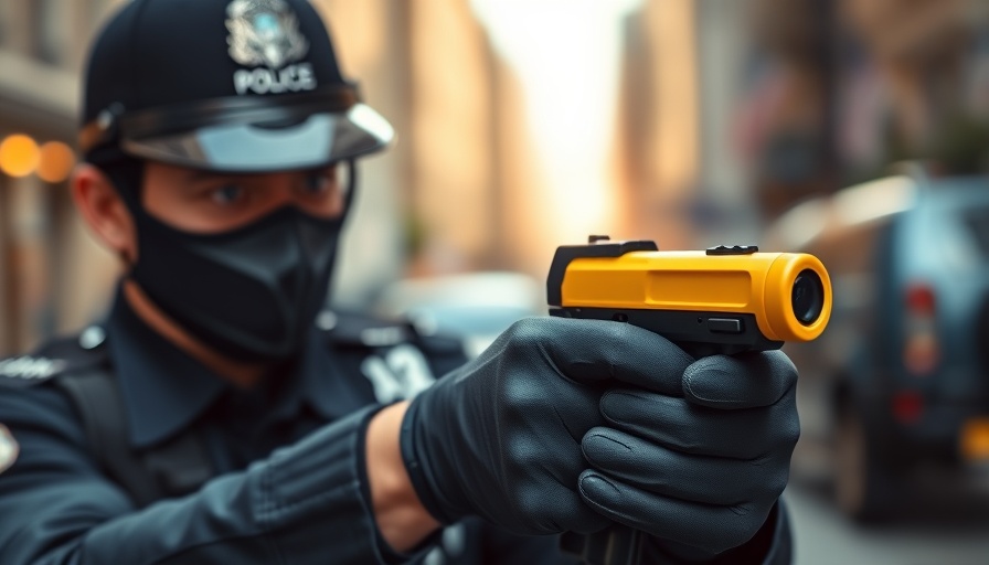 Steigender Taser-Einsatz in Deutschland: Officer aiming taser in action.