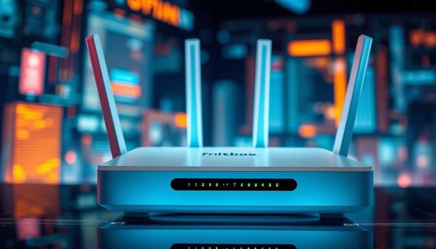 Fritzbox 7690 WLAN router with sleek modern design.
