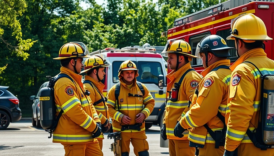 First responders' scene with emergency vehicles in Brunsbek
