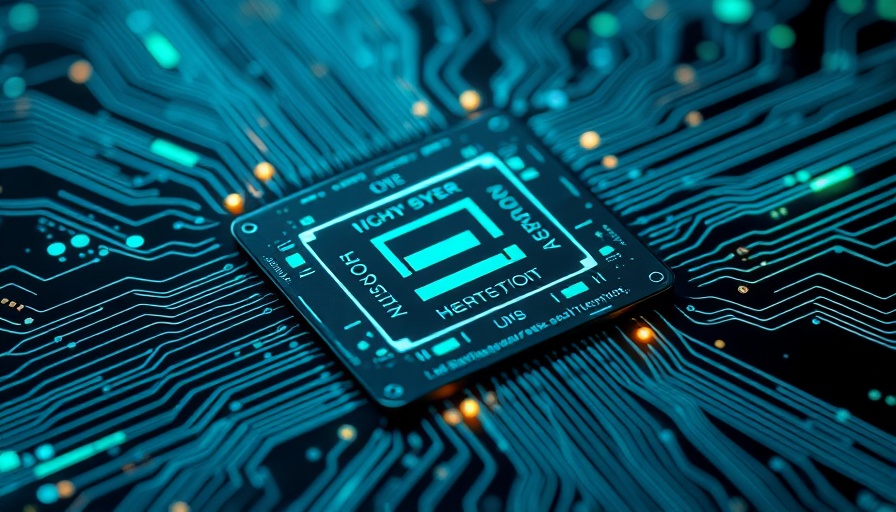 Ransomware im CPU-Microcode concept image with digital circuit patterns.