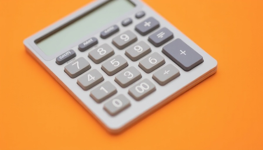 Calculator on orange background for Überwachungsgesamtrechnung theme.