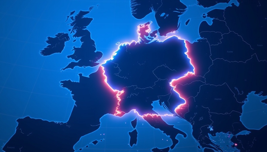 Digital glowing map illustrating KI-Kompetenz in Deutschland