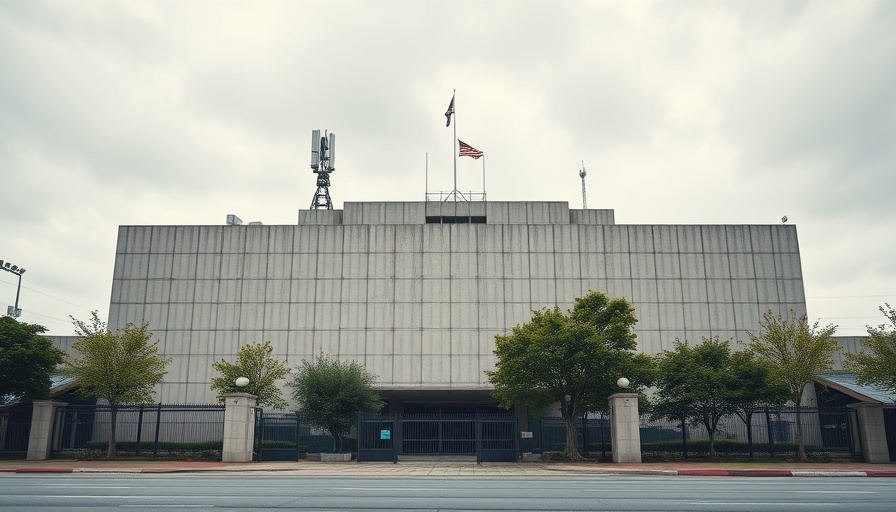 Zukunft des ORF: Modern broadcasting complex with entrance gate