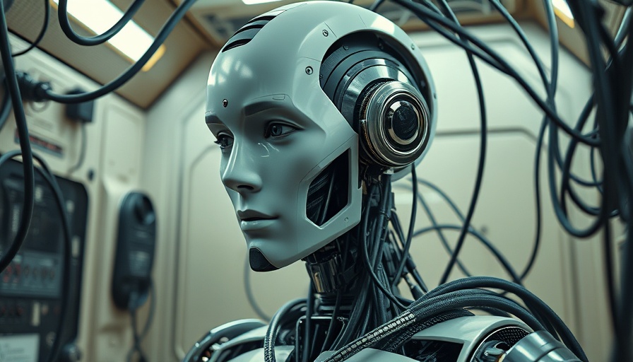 Futuristic humanoid robot in a rekord brechende Serie environment.