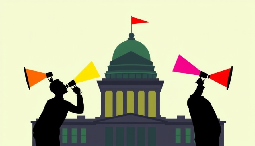 Bundesstaatliche Regulierung von Künstlicher Intelligenz: stylized debate illustration