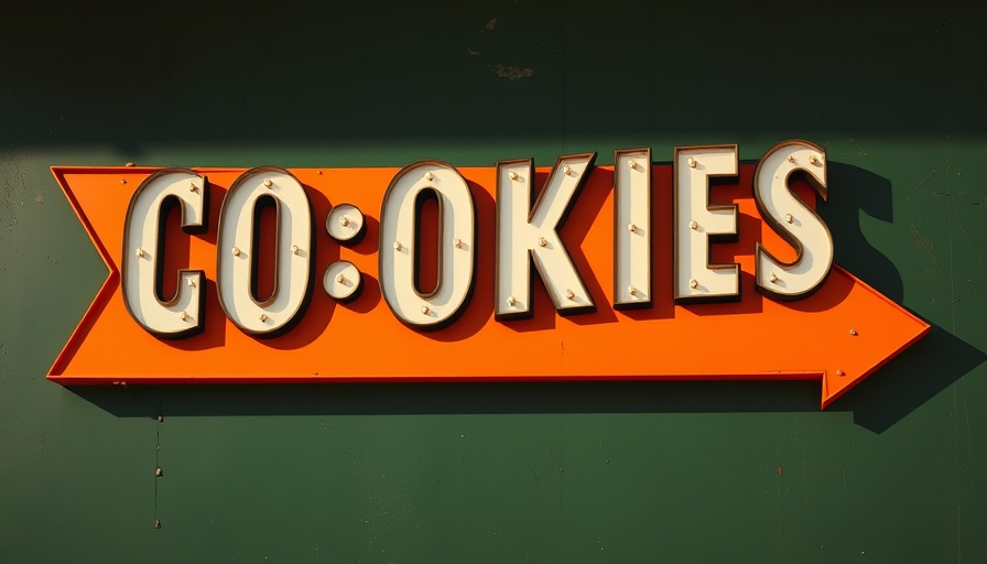 Vintage 'COOKIES' sign on orange arrow, related to Urteile zu Werbe-Einwilligungen.