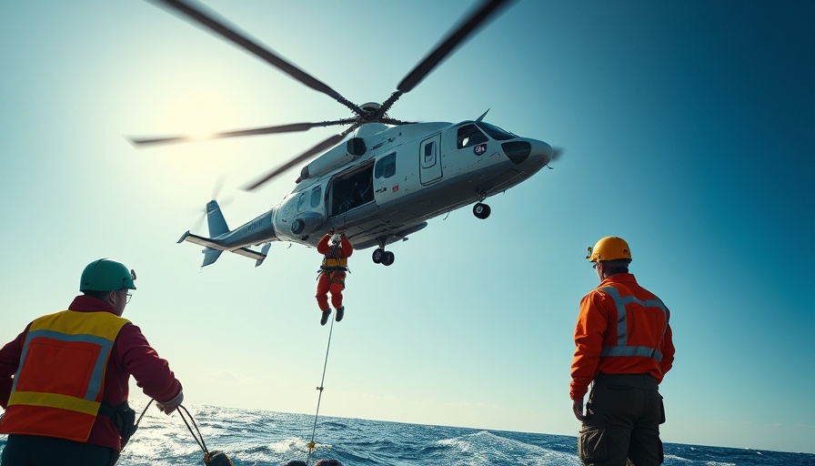 Luftrettung Offshore-Windkraftanlagen helicopter rescue operation at sea.