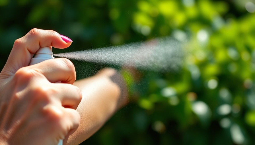 Mücken und Zecken Sprays Test 2025: Hand applying insect spray outdoors.