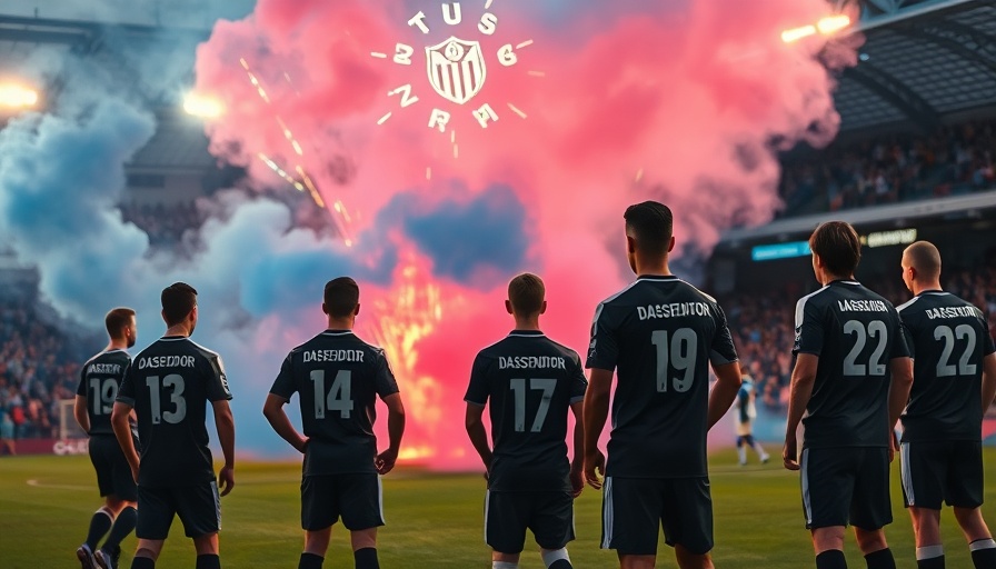 TuS Dassendorf football match with pyrotechnics display.